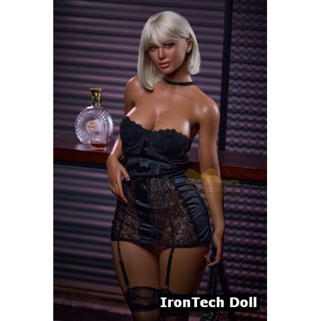 Dark Tanned SexDoll IronTechDoll AIO - Celine Seamless Neck – 5.4ft (164cm)